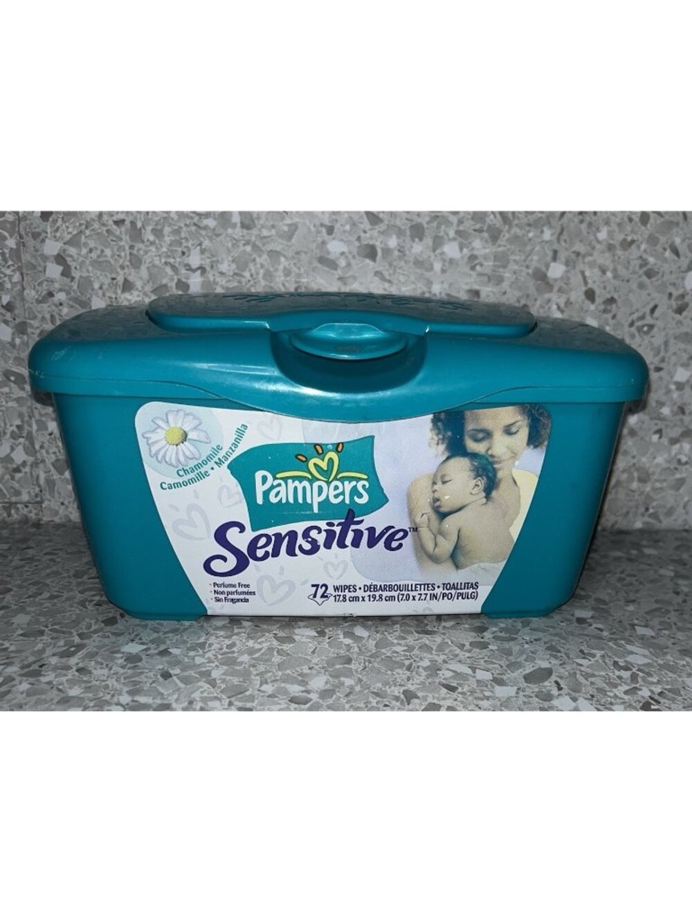 Pampers Sensitive Wipes Dispenser Pop Up Refillable Container EMPTY Hard Case